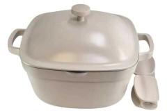 Cacerola 24 cm Tiza (Blanca), Aluminio Fundido 4mm, Anti-adherente Inducción, de Tienda Bazar Don Regalon en Once.