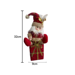 MUÑECO PAPÁ NOEL CON REGALO 32 CM | Figura Decorativa - comprar online