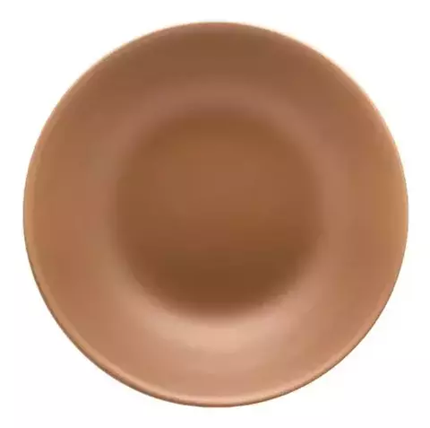 Plato hondo de cerámica de 20 cm en color avela, ideal para servir comidas.