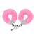 algema de metal pesada com pelúcia rosa