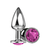plug anal pequeno em metal maciço na cor rosa