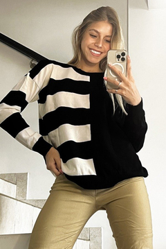Sweater mitad rayado