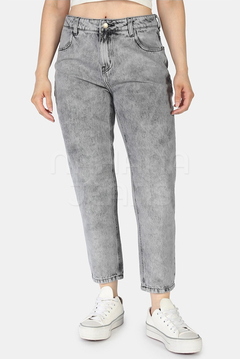 Jean mom gris