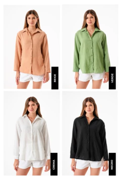 Maxi camisa de lino - comprar online