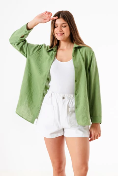 Maxi camisa de lino - comprar online