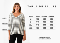 Remera V rayada - tienda online