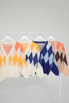Saco abrigo con rombos - comprar online