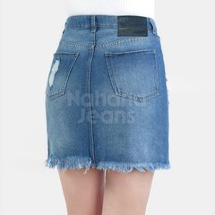 Pollera de jean con roturas - Malena moda femenina