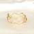 Anel ajustavel zigzag Banhado em Ouro 18k