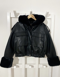 Jacket ecocuero con piel