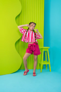 Combinandinho Listras (Rosa) - comprar online