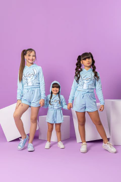 Combinadinho moletinho Maitê (Stich Azul) - comprar online