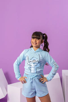 Combinadinho moletinho Maitê (Stich Azul) - loja online
