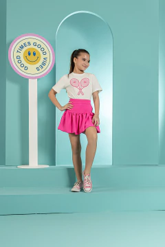 Combinandinho Balonê Raquete (Rosa) - Marias - MODA PARA MENINAS