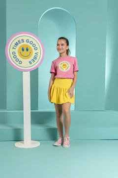 Combinadinho Balonê (Smile Amarelo) - Marias - MODA PARA MENINAS