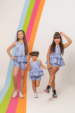 Combinadinho Sophia stitch azul - comprar online