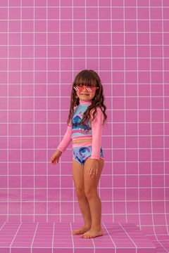 Biquini Stitch - Summer Manga Longa (Azul/Rosa)