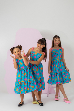 Vestido Cordão - Azul