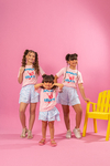 Combinadinho Tee + Short Saia Priscila (Sorvete) - comprar online