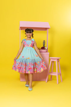 Vestido Beatriz Barrado (Tiffany) - Marias - MODA PARA MENINAS