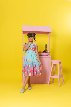Vestido Beatriz Barrado (Tiffany) - loja online