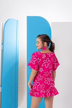 Combinadinho Kimono (Flor Rosa) - loja online