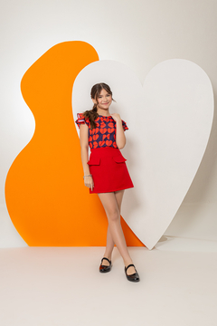 Combinadinho FILHA Carla (Love Vermelho) - Marias - MODA PARA MENINAS