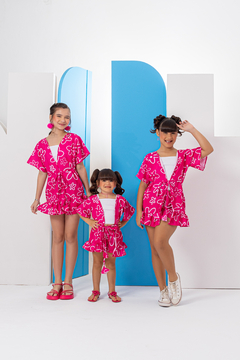 Combinadinho Kimono (Flor Rosa) - comprar online