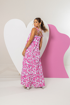 Vestido MÃE Carol (Coração Rosa) - Marias - MODA PARA MENINAS