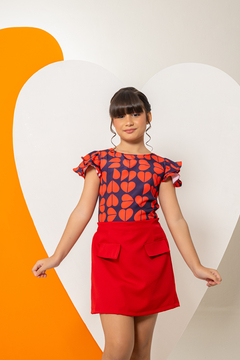 Combinadinho FILHA Carla (Love Vermelho) - Marias - MODA PARA MENINAS