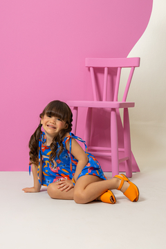 Combinadinho Peplum Lastex (Azul) - comprar online