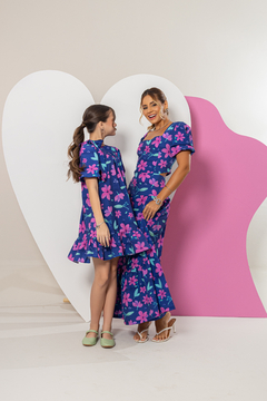 Vestido MÃE Eliza (Floral Azul) - loja online