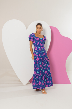 Imagem do Vestido MÃE Eliza (Floral Azul)