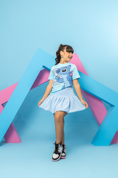 Imagem do Combinadinho T Shirt + Saia Balonê (Azul)