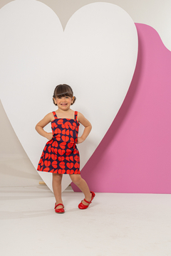 Macaquinho FILHA Heloise (Love Vermelho) - Marias - MODA PARA MENINAS