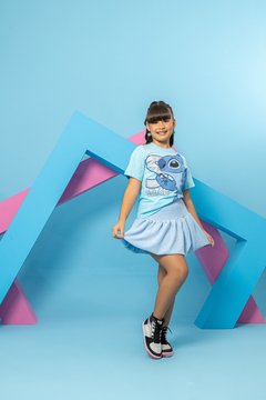 Combinadinho T Shirt + Saia Balonê (Azul) - comprar online