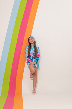 Combinadinho Bomber Gabi (Stitch Azul/Rosa) - Marias - MODA PARA MENINAS
