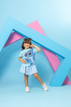 Combinadinho T Shirt + Saia Balonê (Azul) - loja online