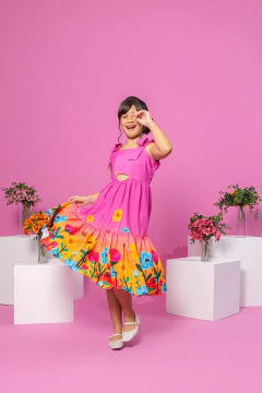 Vestido FILHA Beatriz (Floral Rosa) - loja online