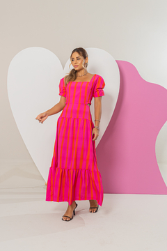 Imagem do Vestido MÃE Eliza (Rosa Listras)