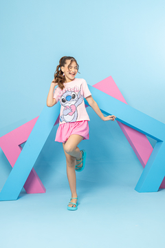 Combinadinho T Shirt + Saia Balonê (Rosa)