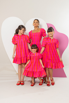 Vestido FILHA Eliza (Rosa Listras) - comprar online