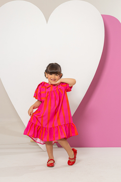 Vestido FILHA Eliza (Rosa Listras) - loja online