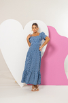 Vestido MÃE Eliza (Listras Azul) - comprar online