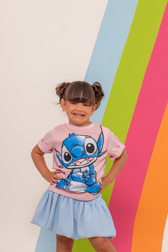 Combinadinho Tee + Short Saia Balonê (Lilo Rosa) - Marias - MODA PARA MENINAS