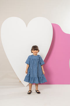 Vestido FILHA Eliza (Listras Azul) - comprar online