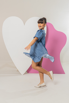 Vestido FILHA Eliza (Listras Azul) na internet