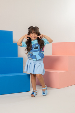 Combinadinho T Shirt + Saia Balonê (Azul) - loja online