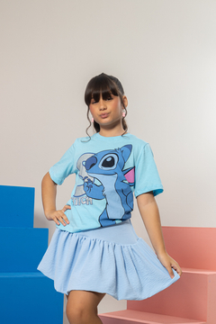 Combinadinho T Shirt + Saia Balonê (Azul) - comprar online