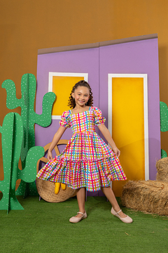 Vestido Carla (Xadrez Colorido) na internet